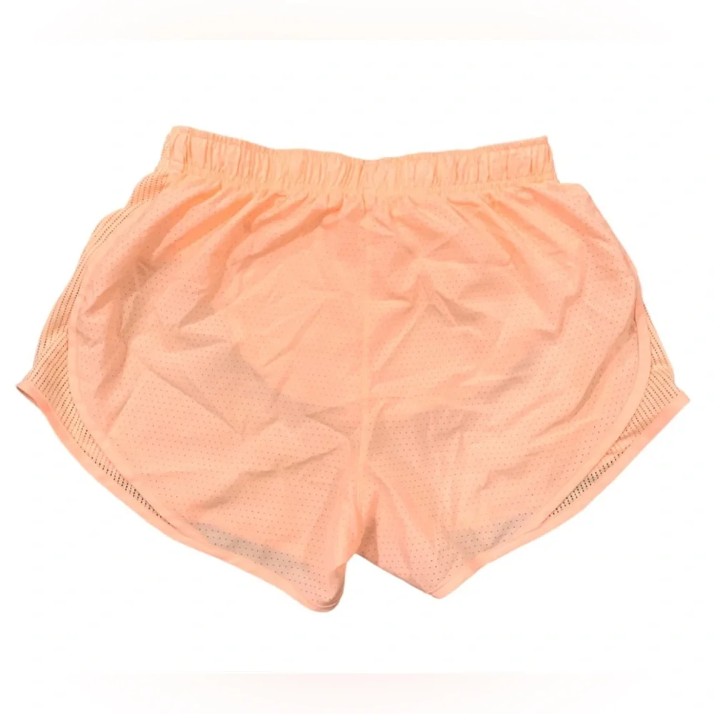 Nike Dri Fit Women's Medium Lined Running Shorts Peach Training Sports Athletic - Picture 3 of 5